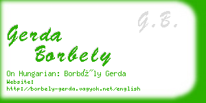 gerda borbely business card